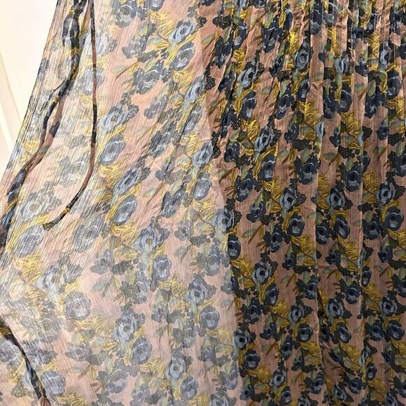 Natural Life Dress Small Floral Flutter Sleeve Boho‎ Rayon Sheer Pintucks - Picture 8 of 9